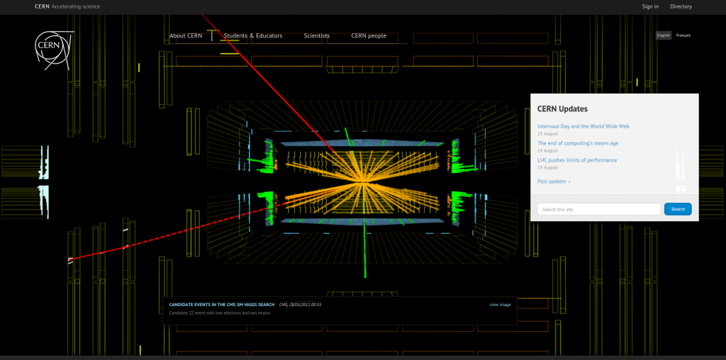 pagina web actual del cern